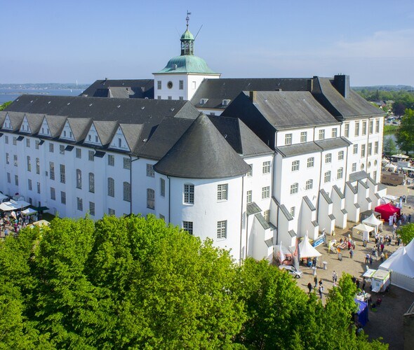 Luftbild des Schloss Gottorf